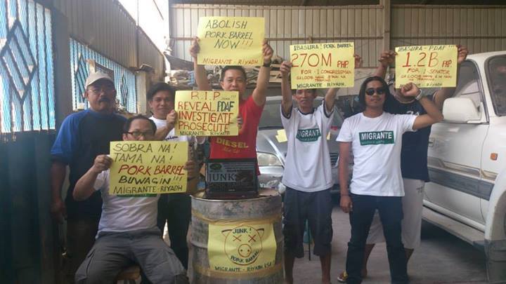 OFWs in Riyadh, Saudi Arabia/ Photo from Migrante Partylist/ Bulatlat.com