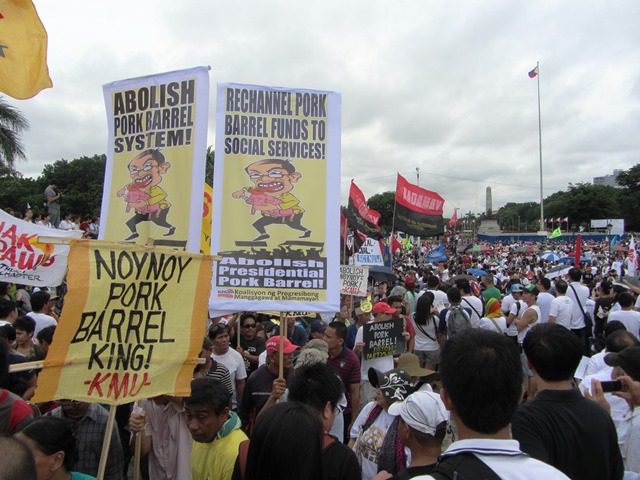 At the Aug 26 #Million March vs corruption in Luneta, Aquino has already been tagged as 'Pork Barrel King' (Photo by M. Salamat / bulatlat.com)