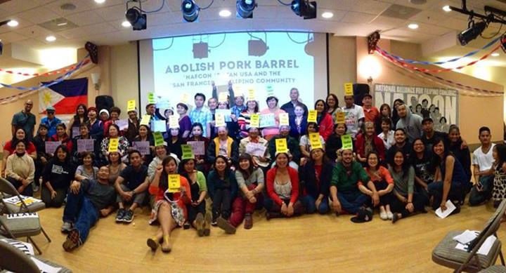 OFWs in San Francisco, USA. Photo from Migrante Partylist /Bulatlat.com