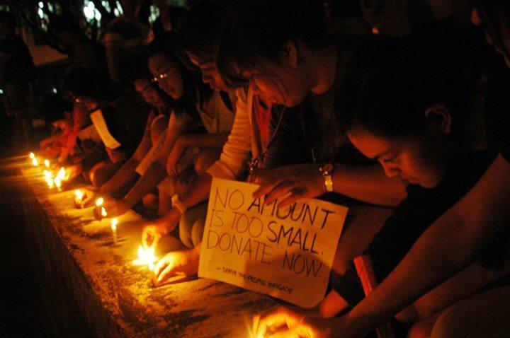 Candle lighting at UP-Los Banos (Photo from Anakbayan's Facebook/Bulatlat.com)