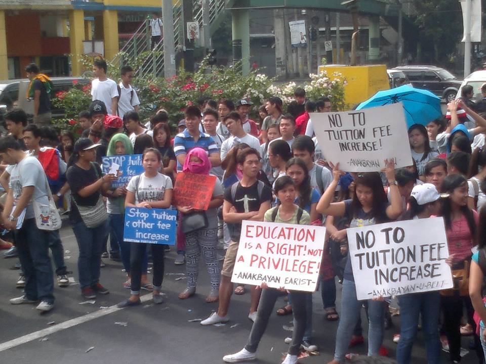 On Jan. 30, youth and students protested against tuition and other fees increase and the incessant price hikes of commodities and utilities. (Photo from Anakbayan/Bulatlat.com)