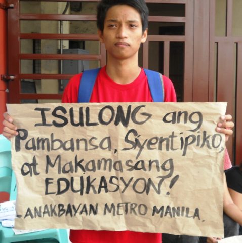 Rheñer Baquiran, incoming second year student of Earist was also blacklisted by the school administration. (Photo by A. Umil/ Bulatlat.com) 