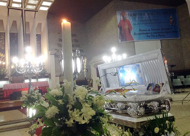 The remains of Bishop Tomas Millamena (Photo by Janess Ann J. Ellao/ Bulatlat.com)