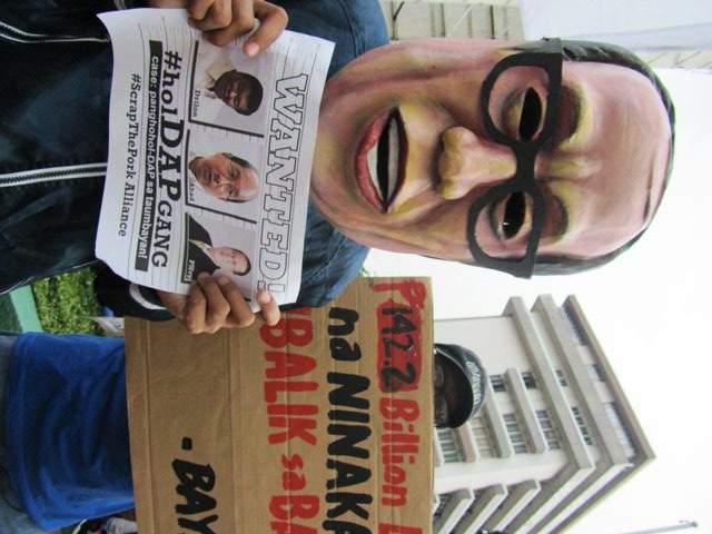 Bayan-MM: "The P142.23-B DAP unconstitutionally spent by the Aquino government is much bigger compared t the P10-B allegedly robbed from people's money via pork barrel scam." (Photo by M. Salamat / Bulatlat.com)