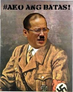 President Aquino as depicted by KMU Southern Mindanao (Screengrab from KMU-SMR Facebook post)