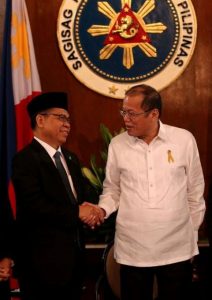 Courtesy Call of MILF Chairman Al Haj Murad Ebrahim March 27, 2014. (Photo by Ryan Lim / Malacañang Photo Bureau)
