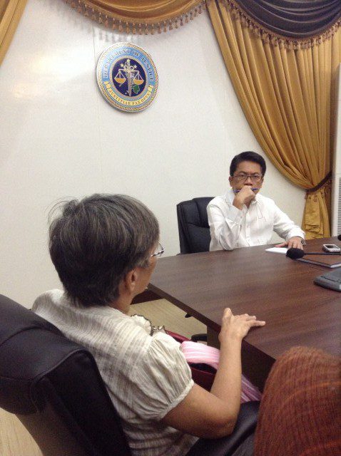 Justice undersecretary Baraan during the dialogue with rights advocates (Photo by J. Ellao / Bulatlat.com)