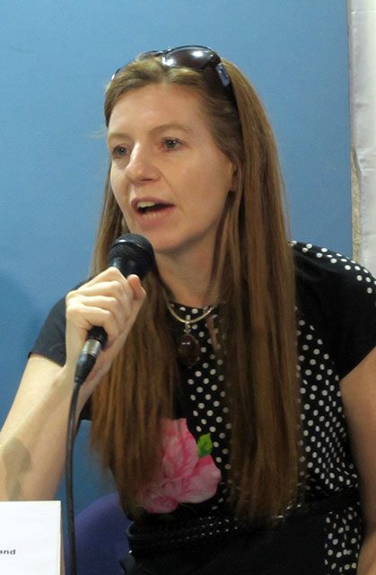Kate Lappin, regional coordinator of the Asia Pacific Forum on Women, Law and Development, says of her visit to Hacienda Luisita, "What we've seen is development injustice." (Photo by Ronalyn V. Olea/ Bulatlat.com)