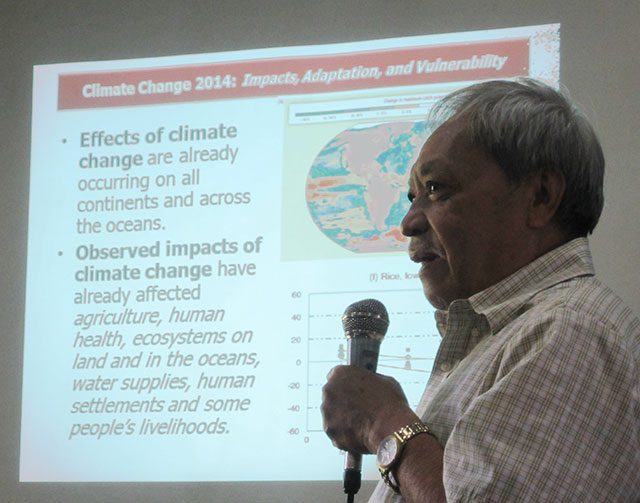 Atmospheric scientist Dr. Leoncio Amadore calls for a science-based disaster risk reduction and climate change adaptation measures. (Photo by Ronalyn V. Olea/ Bulatlat.com)