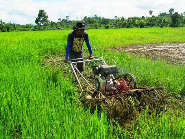 An example of livelihood aid to increase farmers' productivity in Samar - providing work tools -- but the military reportedly suspect that this is NPA project. (Photo courtesy of EVRAP)