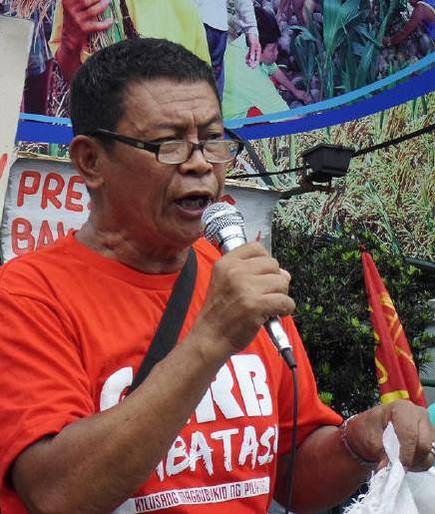 Antonio Flores, secretary general of Kilusang Magbubukid ng Pilipinas (KMP) was arrested Nov. 29 during a protect action in front of President Benigno Aquino III's residence at Times st., Quezon City. (Photo by KMP)