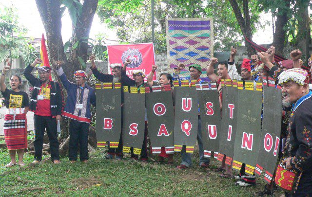Indigenous peoples leaders at Katribu's fourth national congress call for Pres. Aquino's ouster. (Photo by D. Ayroso)