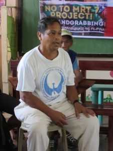 Ereberto Pena farmer leader in Tungkong Mangga village was visited by Greogorio Araneta III in December 2014. (Photo from Kilusang Magbubukid ng Pilipinas/ Bulatlat.com)