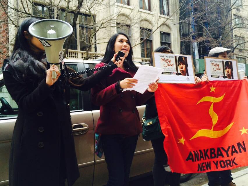 mary jane veloso mob-new york-joshel melgarejo-ab ny-in front of indonesian embassy