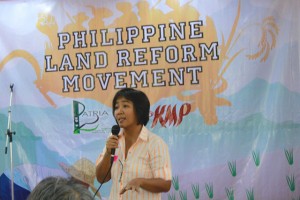 Rosario Bella Guzman, executive editor of Ibon Foundation, says agrarian reform is still the key to national development. (Photo by Ronalyn V. Olea / Bulatlat.com)