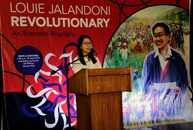 Ina Alleco Silverio says the youth can look up to Luis Jalandoni as one of their role models. (Photo by Kodao Productions)