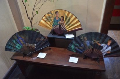 Hand-painted fans sold for P2,500 each, to raise funds for the conservation of the house (Photo by C. Cabanatan/Bulatlat.com)
