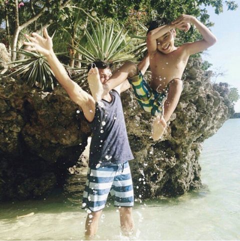 Vencer Crisostomo with his son Andoy. (Photo from Vencer Crisostomo's Instagram account/ Bulatlat.com)