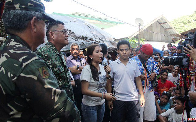 North Cotabato 2nd district Rep. Nancy Catamco with the military officials during the fact finding mission. (Photo by Kilab Multimedia)
