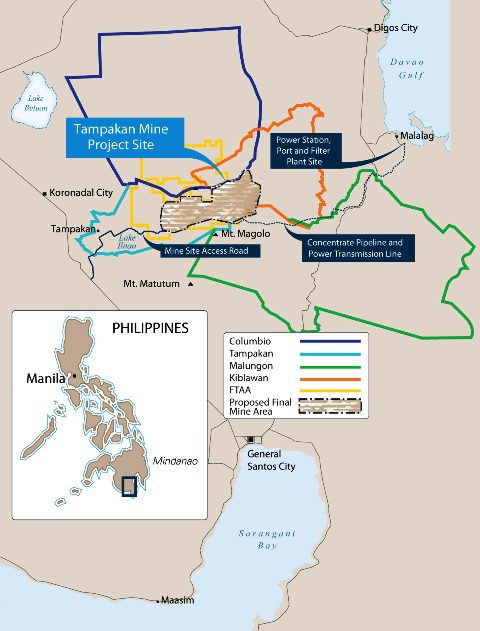 map Tampakan mines