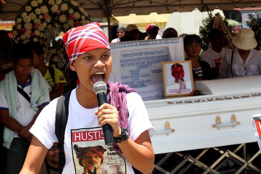 Michelle Campos, daughter of the slain Lumad leader Dionel Campos who chairs the Malahutayong Pakigbisog Alang sa Sumusunod says the government’s anti-insurgency operation, Oplan Bayanihan is the reason why her father was killed by the Magahat-Bagani Forces. The older Campos is accused of being a supporter of the New People’s Army.