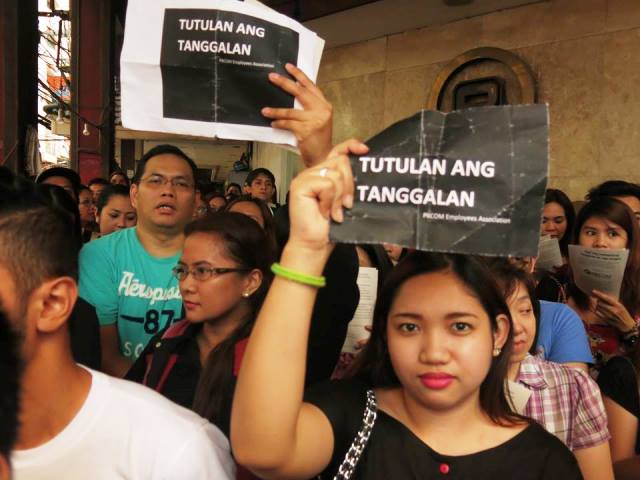 Picture: PBCom employees picket Binondo branch Oct 12