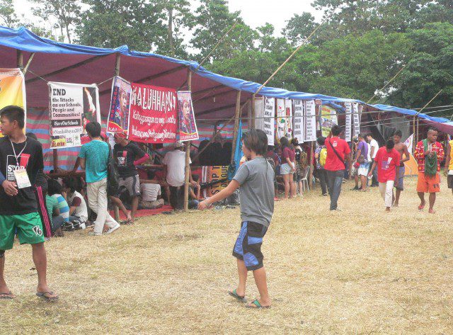 BUSY HUB. Different Lumad organizations hold group discussions inside makeshift classrooms. (Photo by D.Ayroso/Bulatlat,com)
