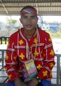 Datu Jimboy Mandagit after having solidarity lunch with Save Laguna Lake Movement. (Photo by A. Umil/ Bulatlat.com)