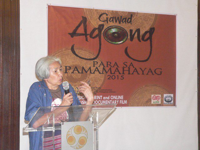 "We do not deny our bias for the indigenous peoples," said Northern Dispatch Weekly's Kathleen Okubo.(Photo by D.Ayroso/Bulatlat.com)