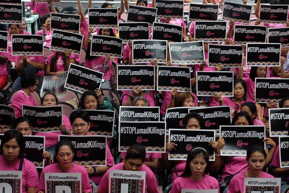 They also call to stop Lumad killings on the same day of Gabriela Women's Party 15 years celebration. (Photo by Tudla Productions)