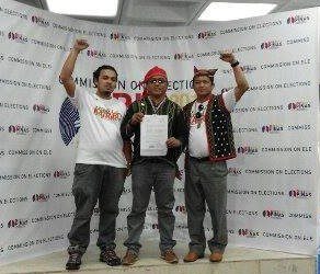 L to R:  Tyrone Beyer of the Scrap the Mining Act Network, Kerlan Fanagel, Sulong Katribu third nominee and Pasaka secretary general and Dulphing Ogan, Kalumaran secretary general (Contributed photo)