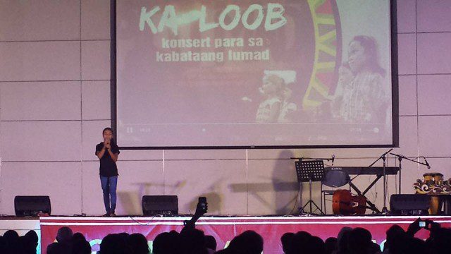 Gleeza Joy Belandres, a Manilakbayan 2015 delegate and Alcadev student, extends her gratitude to the people supporting the campaign against destruction of Lumad schools and shares how indigenous students value  education even more so now. (Photo by Kilab Multimedia)