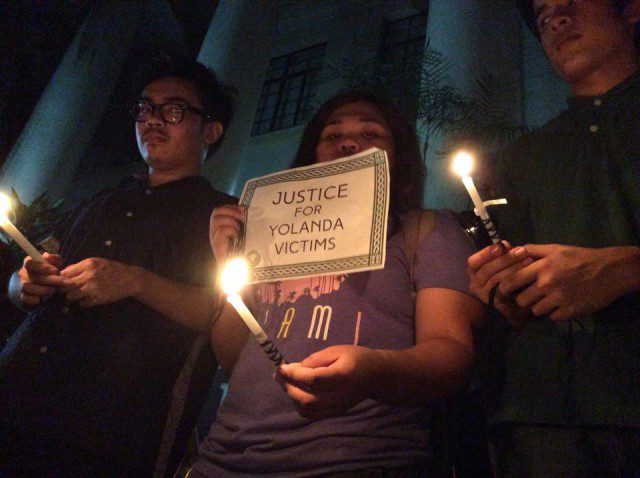 UP Manila students remember the victims of Typhoon Yolanda/Haiyan (Photo grabbed from UP Saribuhay Facebook account)