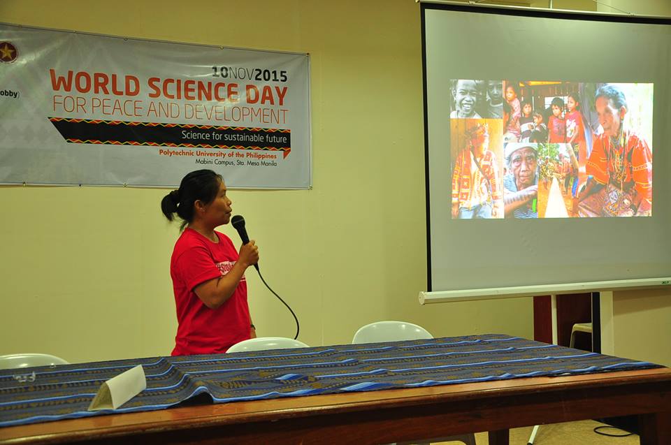 Ms. Maricres Pagaran o ALCADEV discussing the indigenous people in Mindanao and their history of protecting their ancestral lands.