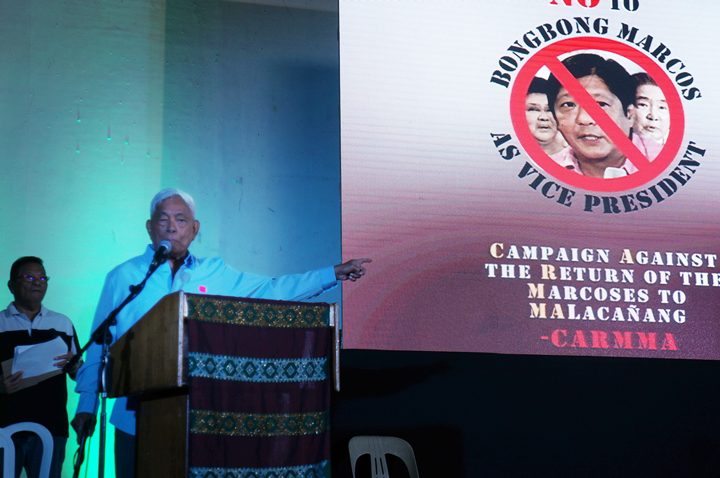 Former Sen. Aquilino Pimentel joins the clamor to keep Sen. Marcos from winning vice presidency (Photo by J. Ellao / Bulatlat.com)