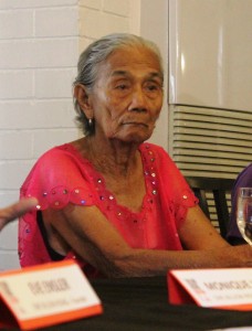 Lola Narcisa Claveria, 85, a victim of sexual slavery during the World War II said she will not be tired of demanding justice for all comfort women. (Photo by A. Umil/ Bulatlat.com)