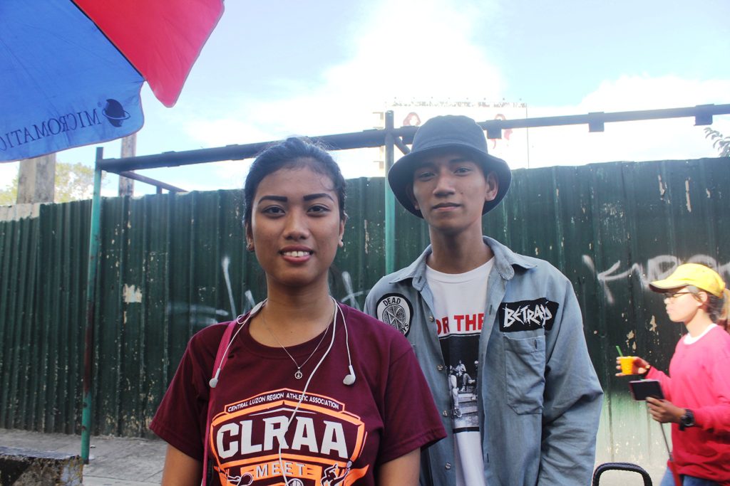 Lorena Dela Cruz, 17 (left) and Kristian Advincula, 19 (right) are both students vow to continue the struggle for genuine freedom. (Photo by Anne Marxze D. Umil/ Bulatlat)