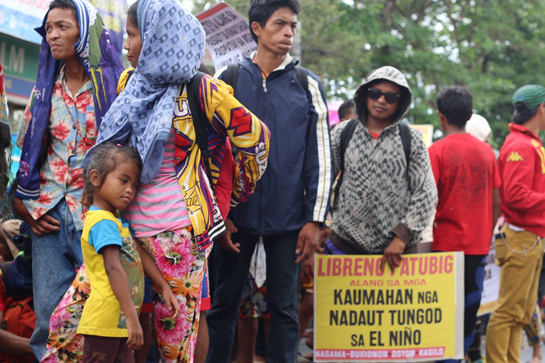 Thousands of farmers all over Bukidnon march to Malaybalay to deman government aid, April 20. (Photo courtesy of Marx Segunda and Rural Missionaries of the Philippines-Northern Mindanao Region)