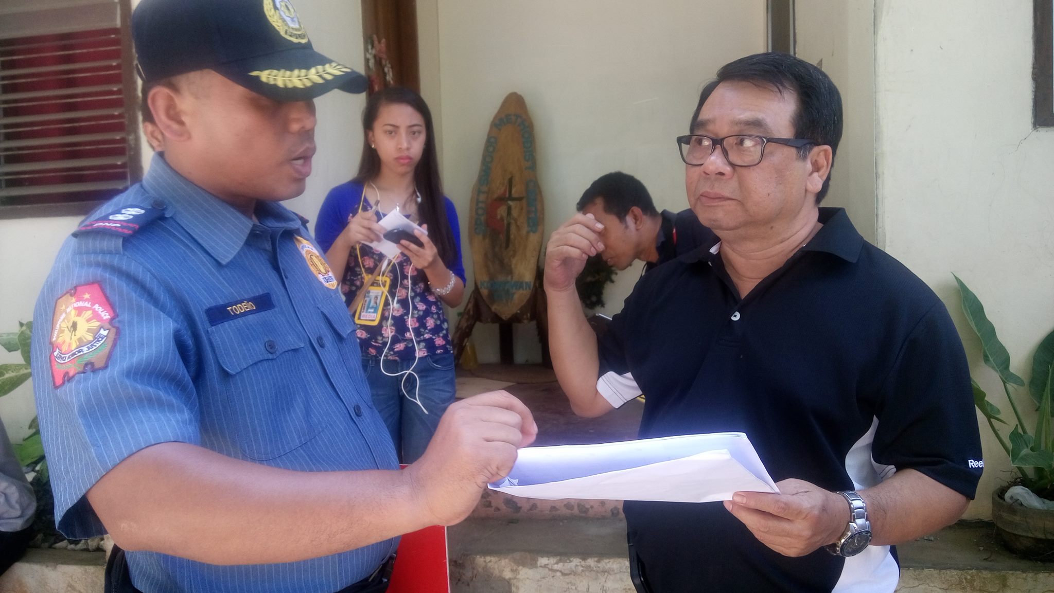 Bayan Muna Partylist Rep and Makabayan senatorial candidate Neri Colmenares at Spottswood Methodist Mission Center in Kidapawan the day after the massacre. (Photo by KILAB MULTIMEDIa)