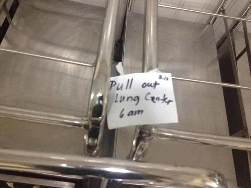 Employees are taken by surprise that equipment are being pulled out from the hospital. (Photo courtesy of Alliance of Health Workers)