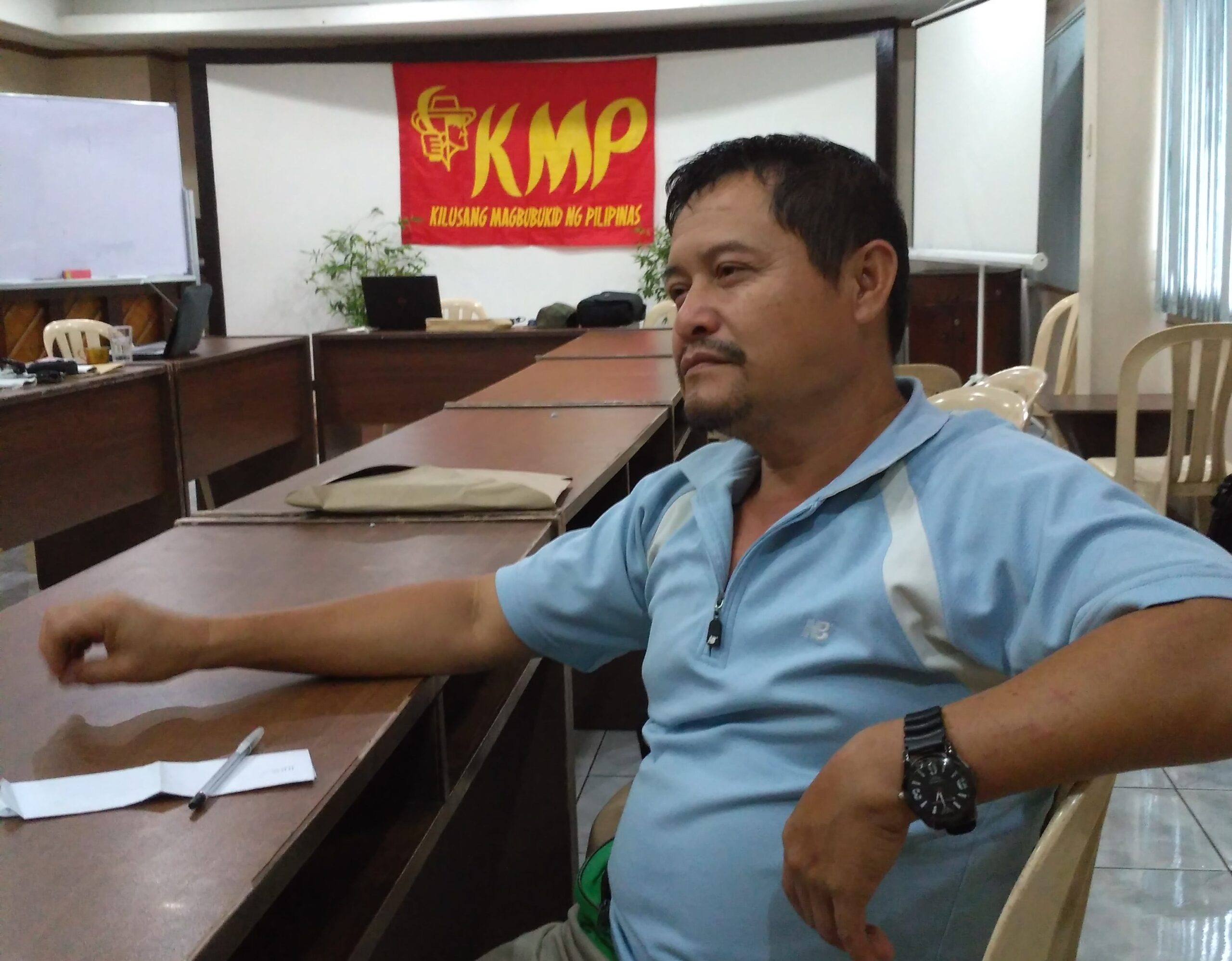 Pedro Arnado, chairperson of Kilusang Magbubukid sa Pilipinas (KMP)–Southern Mindanao Region. (Photo by Ronalyn Olea/Bulatlat)