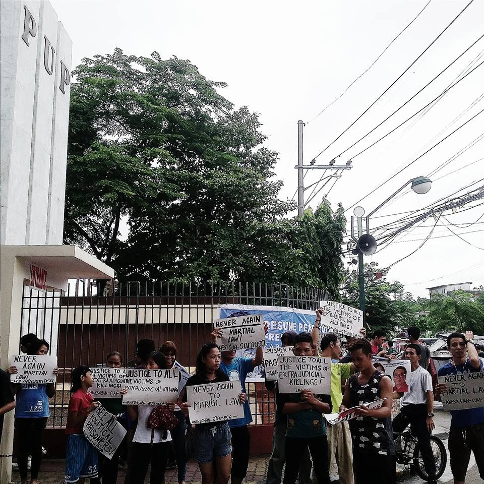 Photo grabbed from Facebook page of Anakbayan-PUP.