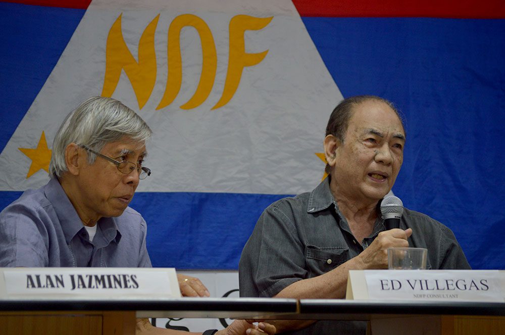 NDFP consultants Alan Jazmines and Ed Villegas (Photo courtesy of Pher Pasion/Pinoy Weekly)