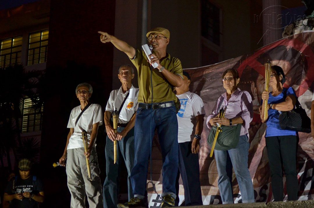 Bonifacio Ilagan says the Supreme Court decision betrays the memory of those who fought the dictatorship. (Photo by Loi Manalansan / Bulatlat)