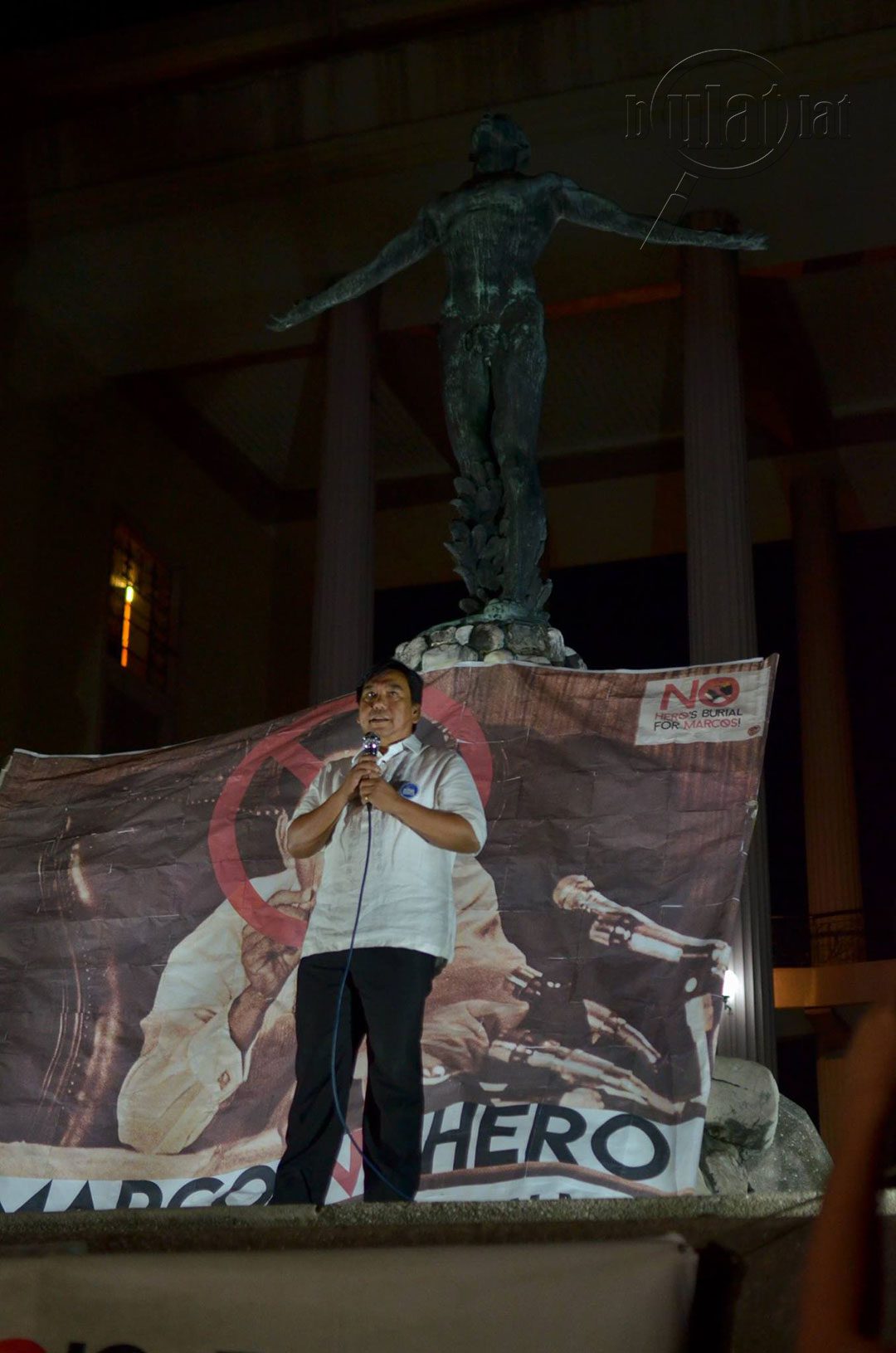 Ephraim Cortez, secretary general of the National Union of Peoples' Lawyers (NUPL) insists various jurisprudences declare Ferdinand Marcos a dictator and plunderer. (Photo by Loi Manalansan / Bulatlat)