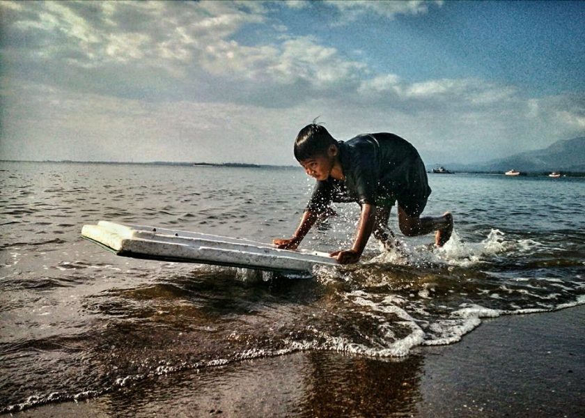 child surfing in Zambales
