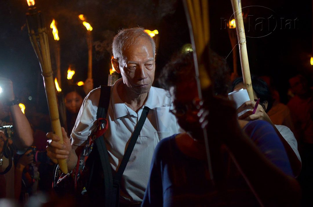 Martial law victim Felix Dalisay remembers his colleagues who already died without seeing justice. (Photo by Loi Manalansan / Bulatlat)