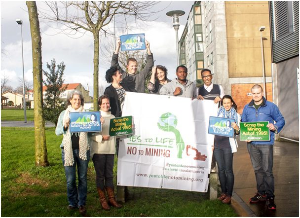 South-South, North-South, South-North- solidarity. After two days of intense discussions, coordinators showed their solidarity for colleagues campaigning against large-scale corporate mining in the Philippines. (Photo and caption from YLNM website)