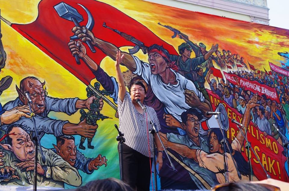Social welfare secretary Judy Taguiwalo at Liwasang Bonifacio (Photo by Fred Dabu/Bulatlat)