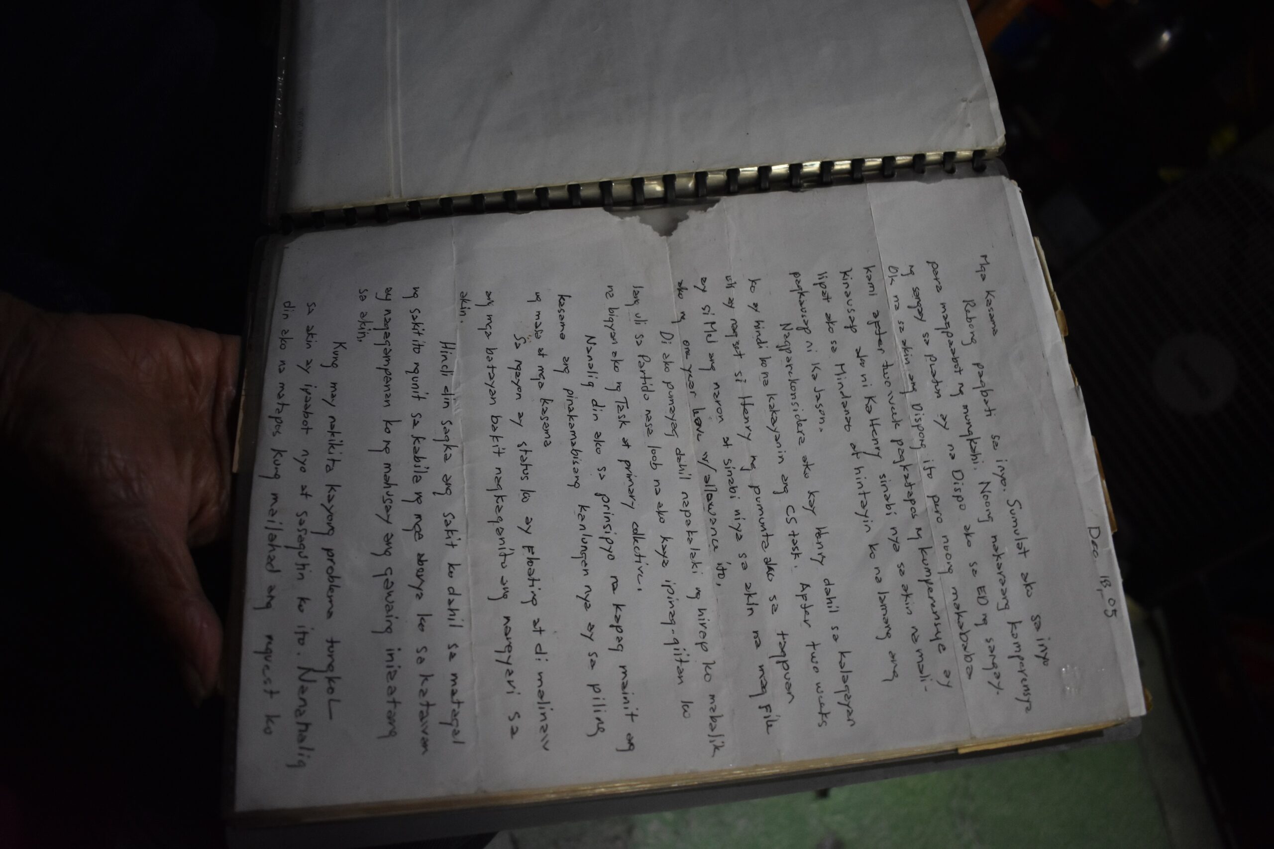 Romeo Ancheta still keeps this letter sent by his missing brother Leopoldo while he was in The Netherlands (Photo by Ian Irving Bazarte/Bulatlat)